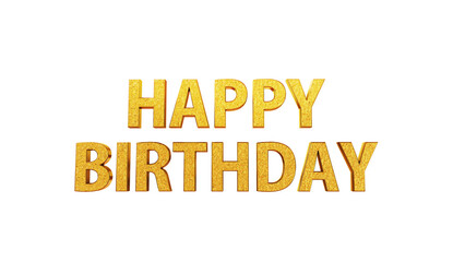HAPPY BIRTHDAY Sans-Serif Gold Text Logo