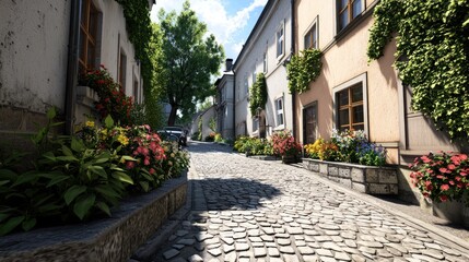 Naklejka premium Charming Village Street