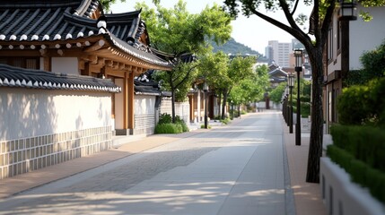 Fototapeta premium Peaceful Asian Street Scene