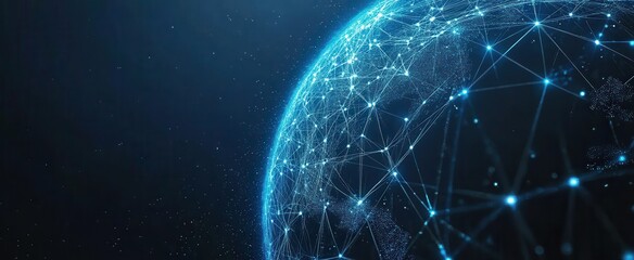 Global Network Connections Earth in Space