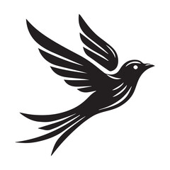Obraz premium Silhouette of a bird in flight, perfect for logo design or branding.