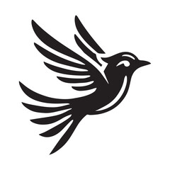 Obraz premium Silhouette of a bird in flight, perfect for logo design or branding.