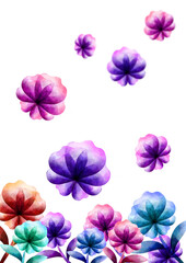 watercolor flowers white background