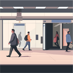 Fototapeta premium people walking in the city _ vector EPS 10