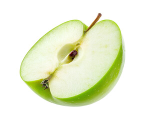 Green apple half png isolated on transparent background