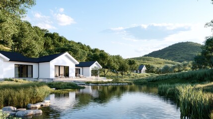 Obraz premium Lakeside Houses