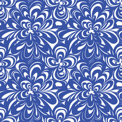 Flower pattern on a light beige background. Damask Pattern.