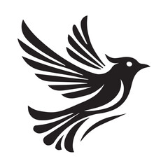 Obraz premium Silhouette of a bird in flight, perfect for logo design or branding.