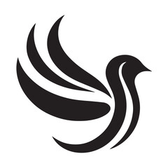 Naklejka premium Silhouette of a bird in flight, perfect for logo design or branding.