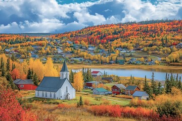 Charming Jorder Town: A Picturesque Canadian Village Escape sky calm view rural homes trees image   