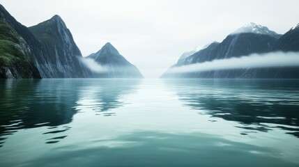 Fototapeta premium Misty Mountain Lake