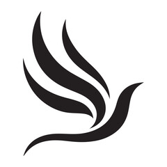 Fototapeta premium Silhouette of a bird in flight, perfect for logo design or branding.