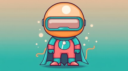 Cartoon character explores the wonders of virtual reality through immersive digital simulation.