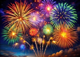 Naklejka premium Stunning firework photography: illuminate your event with vibrant night sky images.