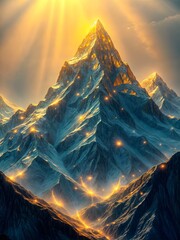 Golden Horizon of Enchanted Peaks