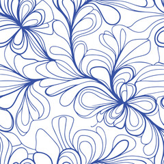 Flower pattern on a light beige background. Damask Pattern.