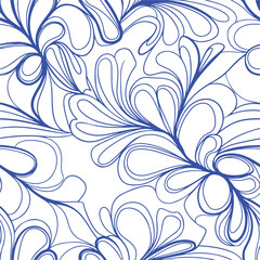 Flower pattern on a light beige background. Damask Pattern.