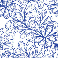 Flower pattern on a light beige background. Damask Pattern.