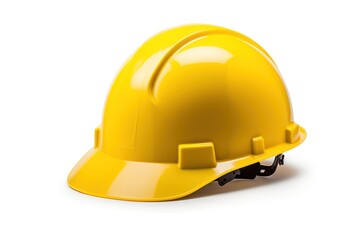 Fototapeta premium Safety helmet hardhat yellow white background.