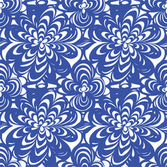 Flower pattern on a light beige background. Damask Pattern.