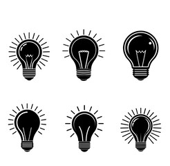 Smart light bulb silhouette vector illustration