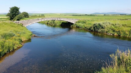 Stone Bridge over Calm River