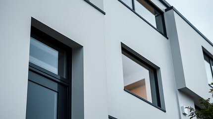 Fototapeta premium Modern House Exterior: Clean Lines and Minimalist Design. A Showcase of Contemporary Residential Architecture