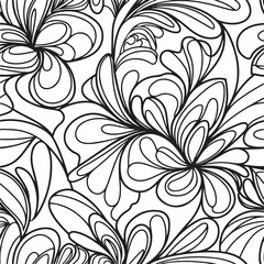 Flower pattern on a light beige background. Damask Pattern.