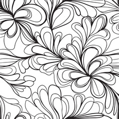 Flower pattern on a light beige background. Damask Pattern.