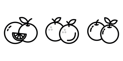 orange outline or line icon design bundle.