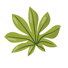 Green abstract leaf illustration with multiple smooth petals and detailed veins. Perfect for eco-friendly projects, botanical themes, and natural decorations, optimized for top search visibility