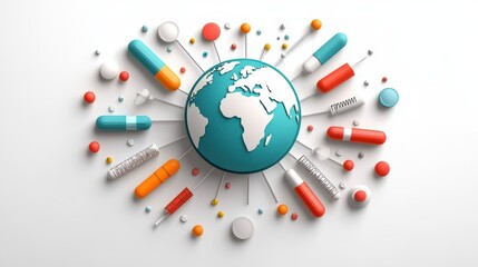 Global healthcare, medical supplies and equipment for worldwide pandemic preparedness distribution