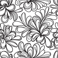 Flower pattern on a light beige background. Damask Pattern.