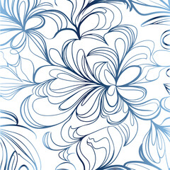 Flower pattern on a light beige background. Damask Pattern.