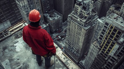 Fototapeta premium 43.Construction Worker on Building Site