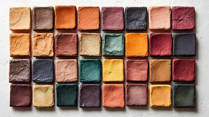 Earthy Color Palette  Textured Clay Squares Background