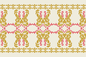 Saree Sarong Motifs Ikat floral paisley embroidery floral.ikat ethnic oriental  seamless pattern traditional.Ikat embroidery style abstract embroidery design for texture,fabric,clothing,wrapping.