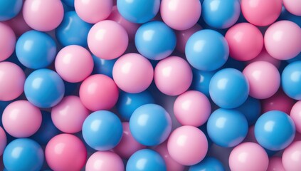 Colorful Collection of Pink and Blue Balls Stacked Together in a Playful Arrangement ideal for Backgrounds, Textures, and Decorative Uses in Various Projects