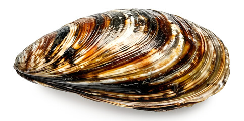 Big mussel on transparent background. A mochup for package design