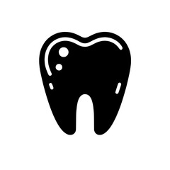 Healthy Tooth Icon: A simple yet effective black and white illustration of a healthy tooth, perfect for dental websites, brochures, or educational materials.  
