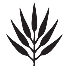 Elegant Silhouette of a Tropical Plant Illustration