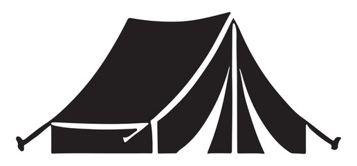 Fototapeta premium Camping Tent Silhouette Illustration for Outdoor Adventures