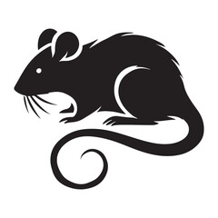 Artistic Silhouette of a Rat Vector Illustration