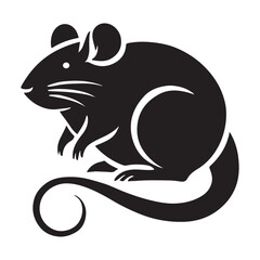 Mouse Silhouette Illustration for Zodiac and Designs