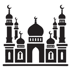 Majestic Mosque Silhouette Vector Illustration