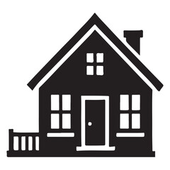 Charming Silhouette Illustration of a Small House