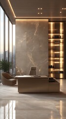 Modern luxury office with city view. (1)