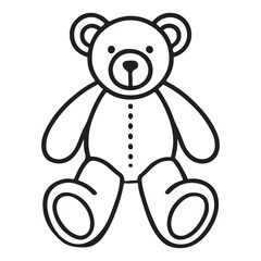 Adorable Teddy Bear Silhouette Line Art Vector Graphic