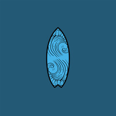 surf board logo vector