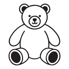 Adorable Line Art Illustration of a Teddy Bear